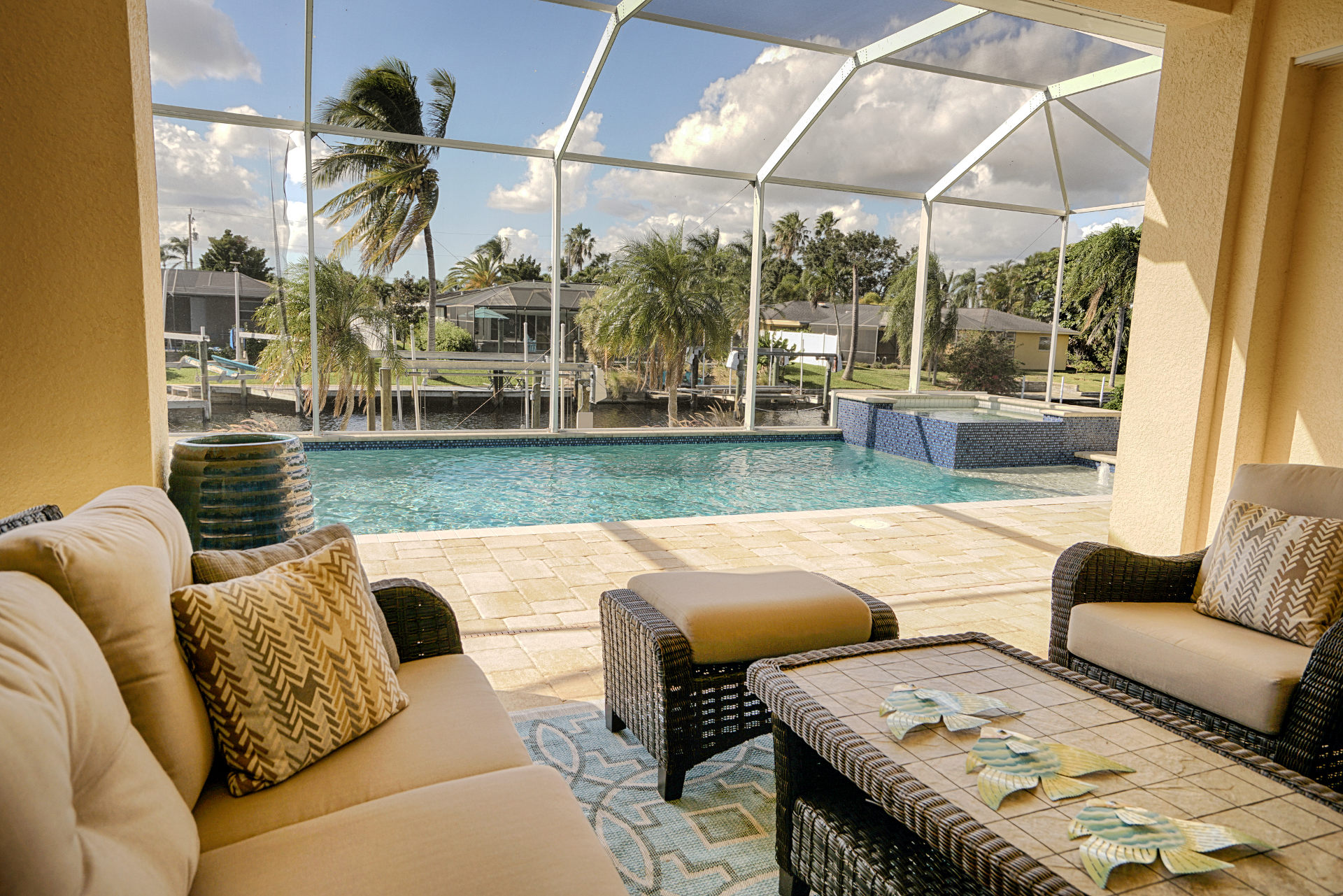 Pool area in Florida