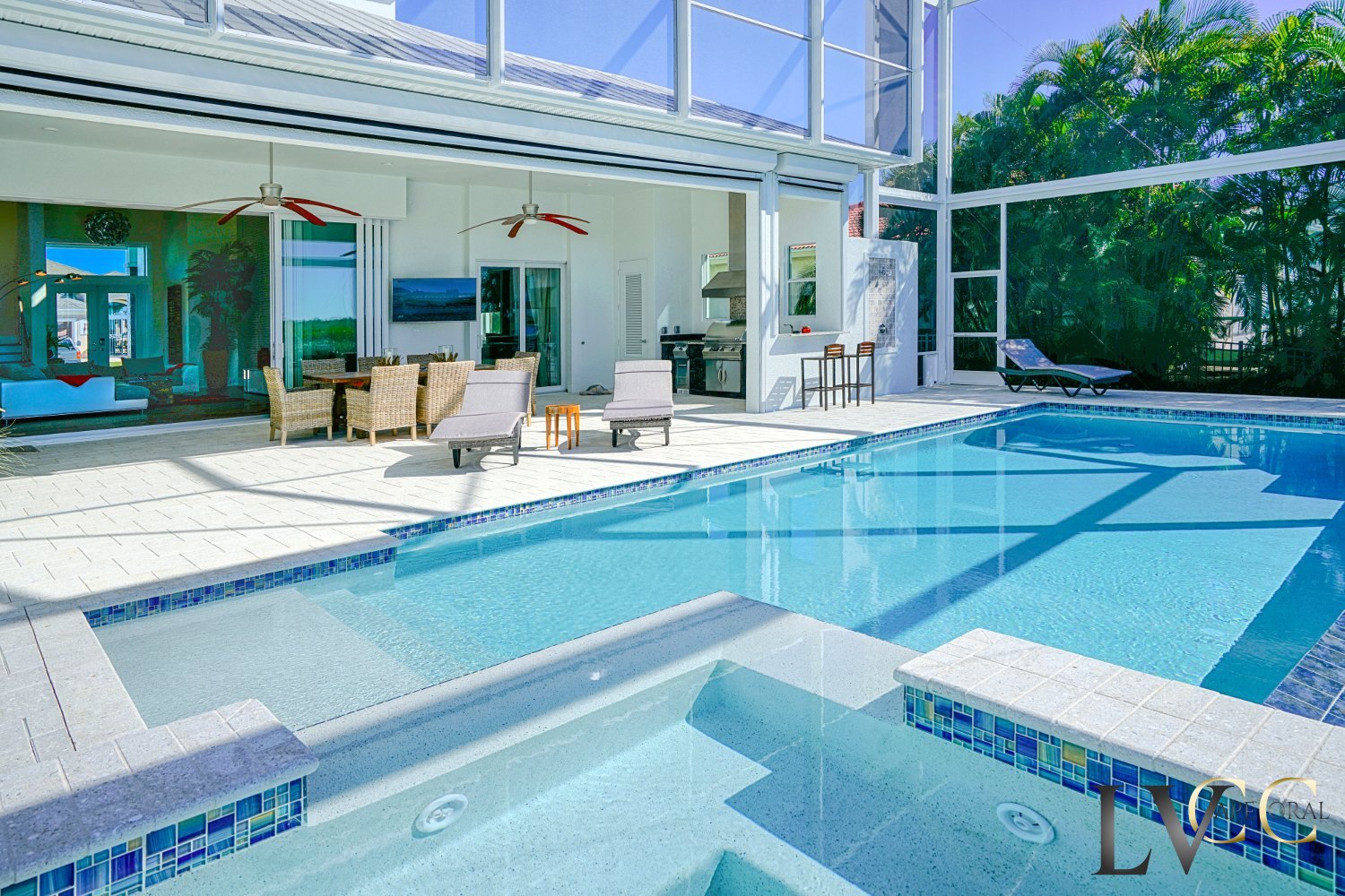 Pool area in the rental home